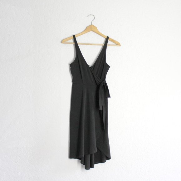 Express small black dress XXS hi-low stretch V-Neck tank 2XS - Picture 1 of 6